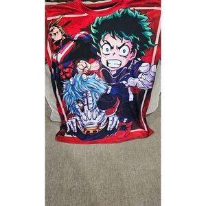 My Hero Academia Anime Red Graphic T-Shirt For Fans size M